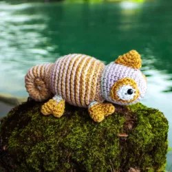 Cameleon au Crochet Modele 2 | Figurine Animale Artisanale Fait Main | La Cigogne Crochete