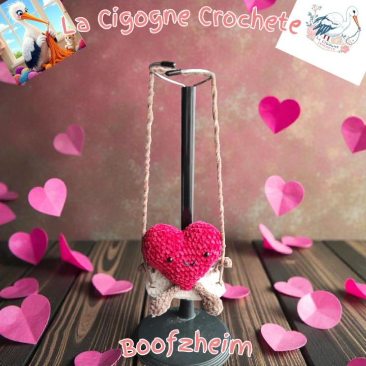 Cœur sur balancoire crochet fait main