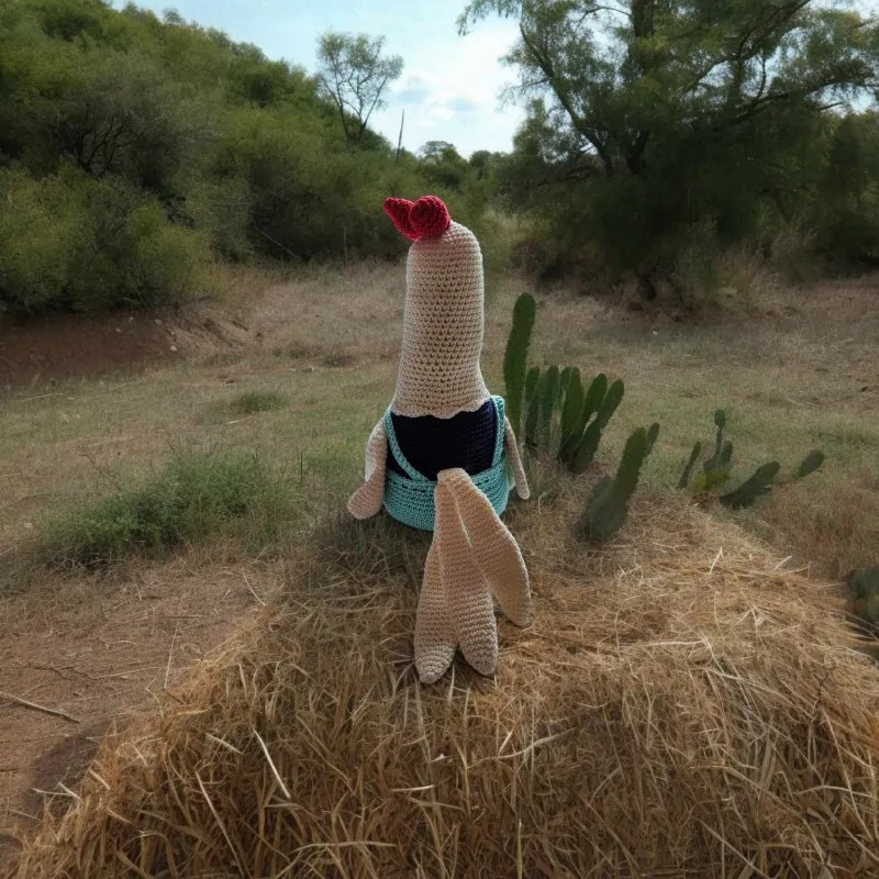 Coq crochet fait main peluche artisanale