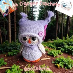 Chouette au Crochet Modele 2 | Figurine Animale Artisanale Fait Main | La Cigogne Crochete