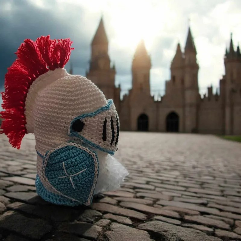 Gnome chevalier crochet fait main