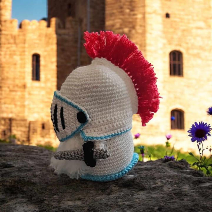 Gnome chevalier crochet fait main