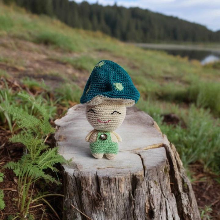 Homme champignon crochet fait main modèle 2