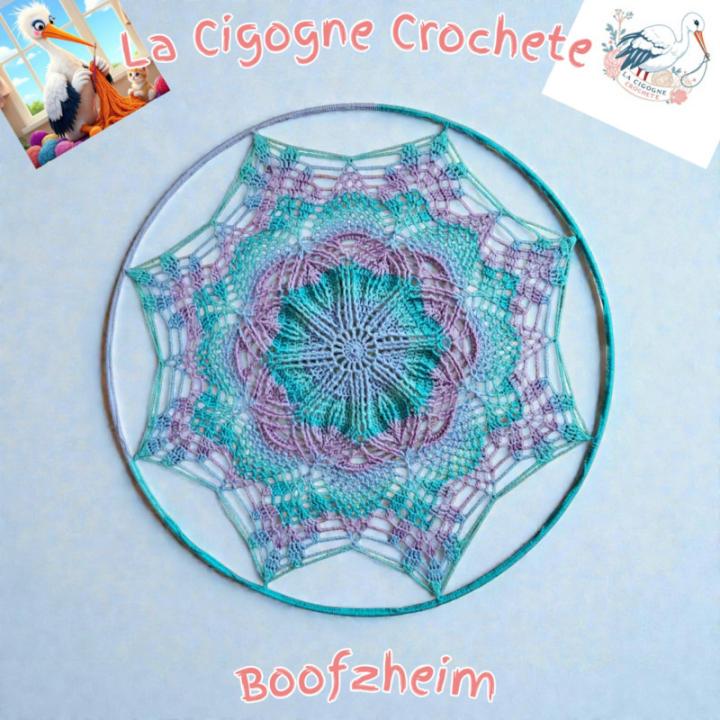 Mandala crochet fait main décoration artisanale