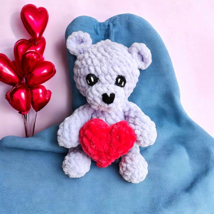 Ourson cœur crochet fait main modèle 2