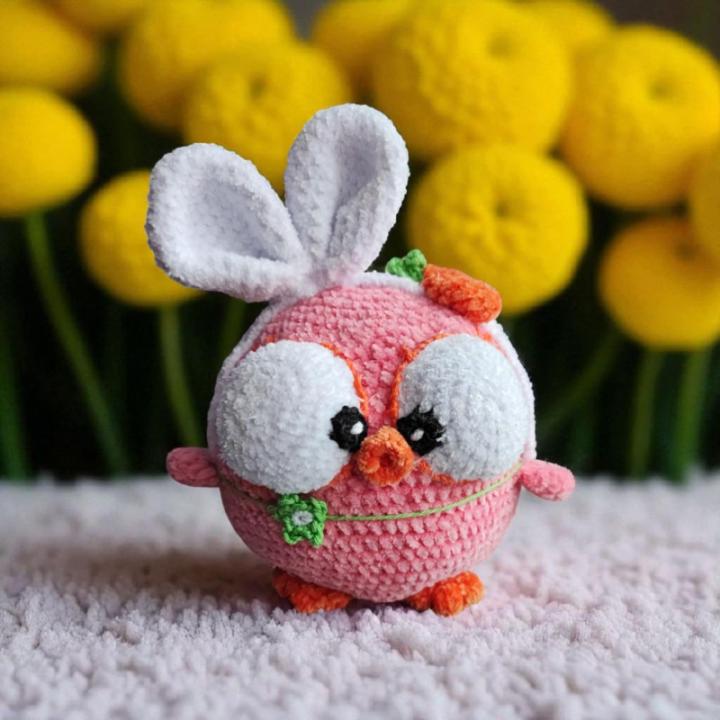 Poule ronde crochet fait main modèle 5