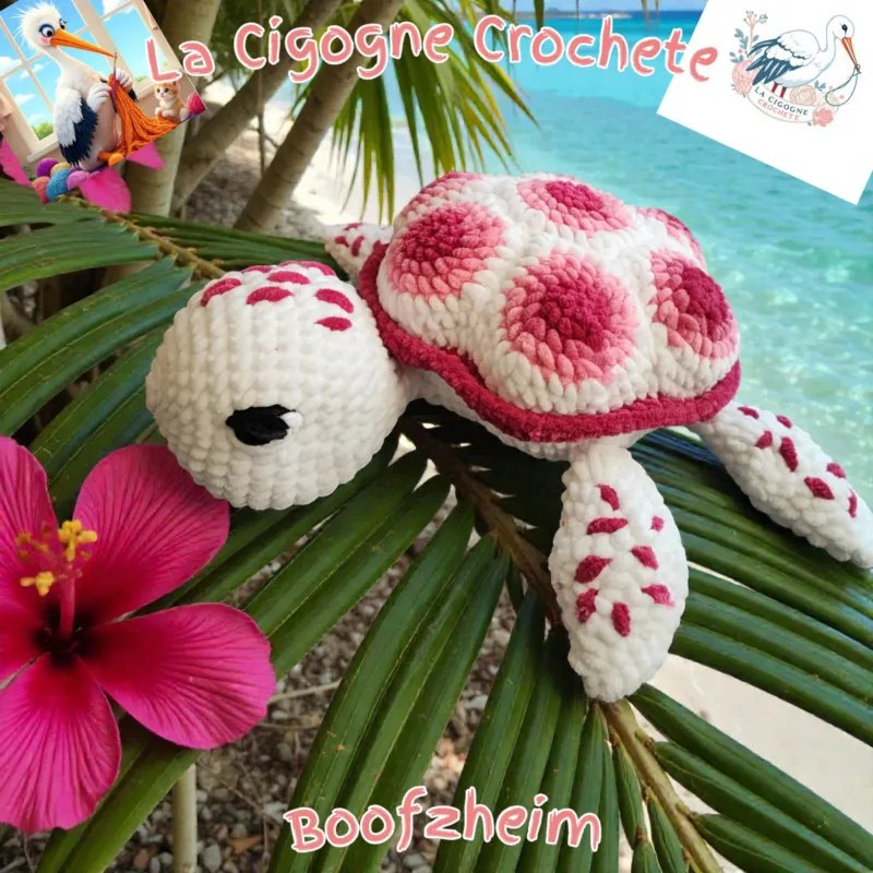 Tortue XL crochet fait main peluche artisanale