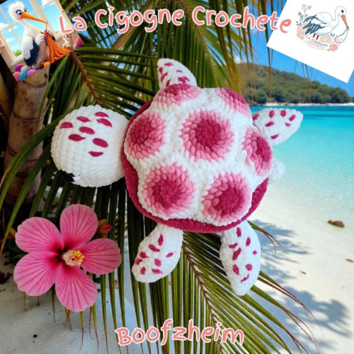 Tortue XL crochet fait main peluche artisanale