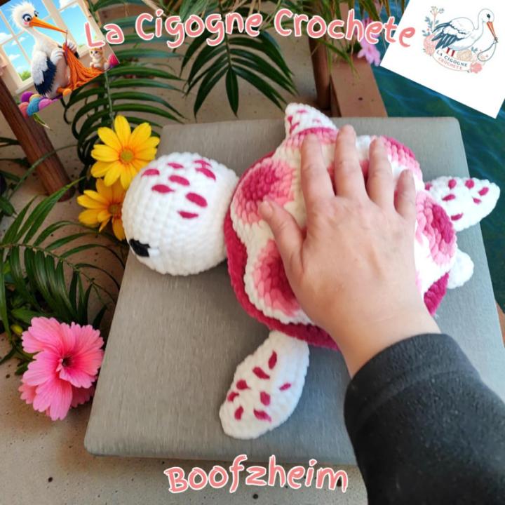 Tortue XL crochet fait main peluche artisanale