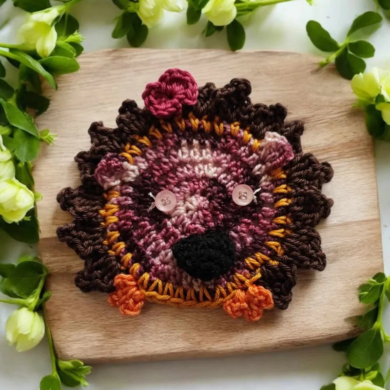 Applique Herisson au Crochet Modele 1 | Decoration Nature Fait Main | La Cigogne Crochete