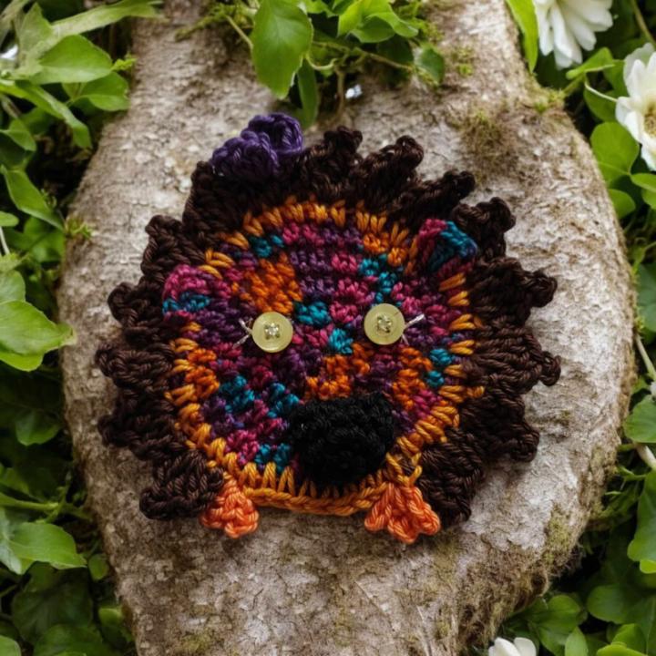 Applique hérisson crochet fait main modèle 2