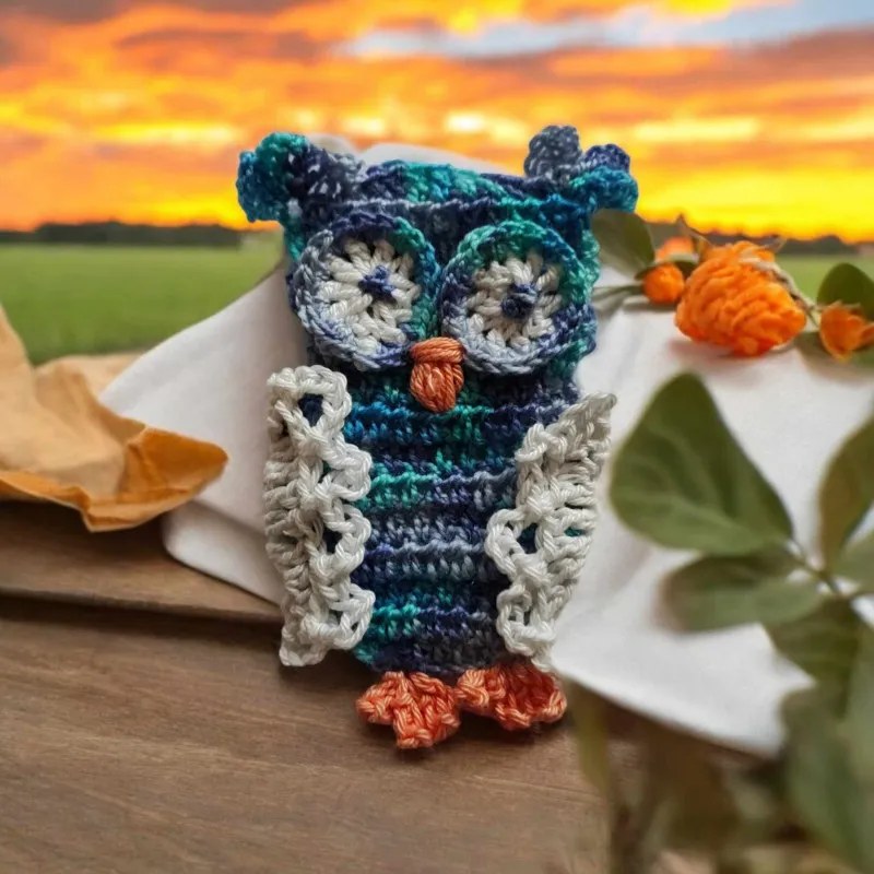 Applique hibou crochet fait main modèle 1