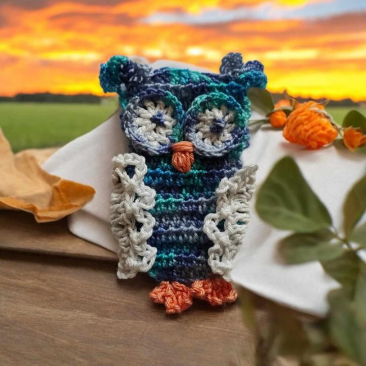 Applique hibou crochet fait main modèle 1