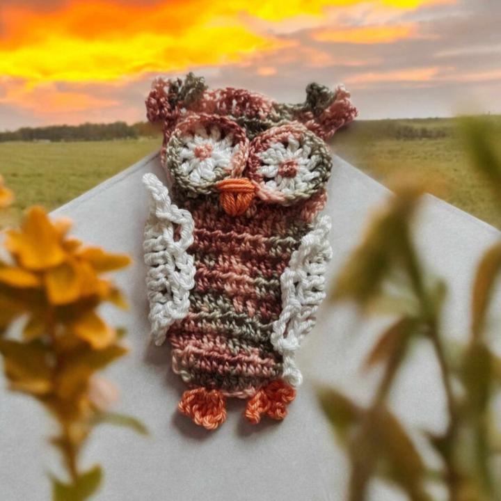 Applique hibou crochet fait main modèle 2