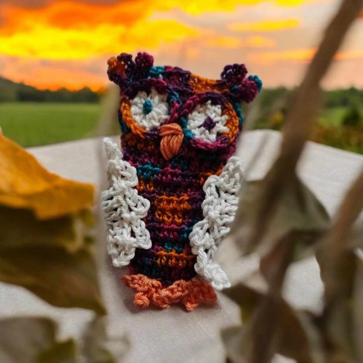 Applique hibou crochet fait main modèle 3