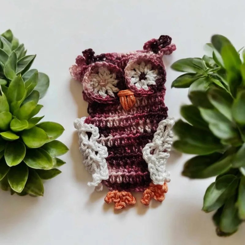 Applique hibou crochet fait main modèle 4