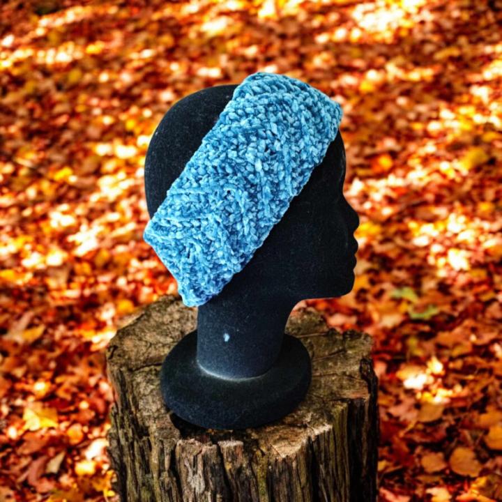 Bandeau cache oreille crochet fait main modele 1