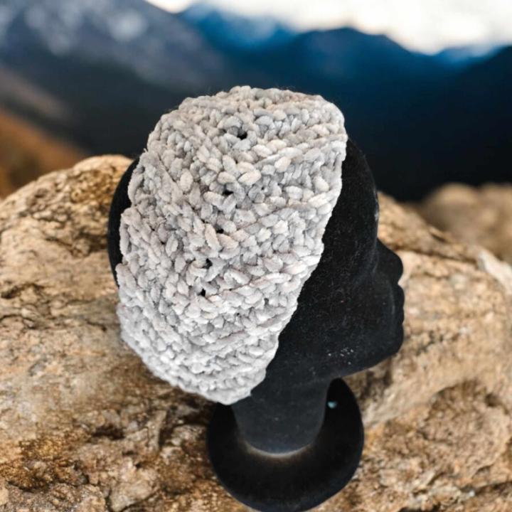 Bandeau cache oreille crochet fait main modele 3