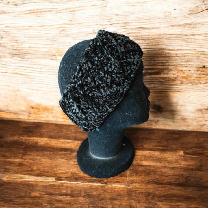Bandeau cache oreille crochet fait main modele 4