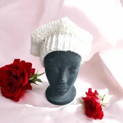 Beret au Crochet Modele 3 | Accessoire Mode Elegant Fait Main | La Cigogne Crochete