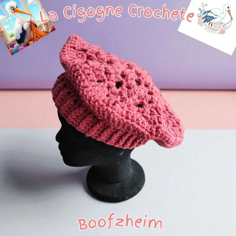 Beret crochet fait main modele 4