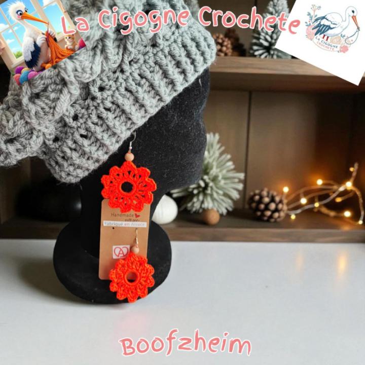 Boucle d’oreille crochet fait main modèle 1