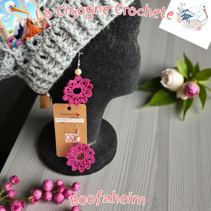 Boucle d’oreille crochet fait main modèle 2