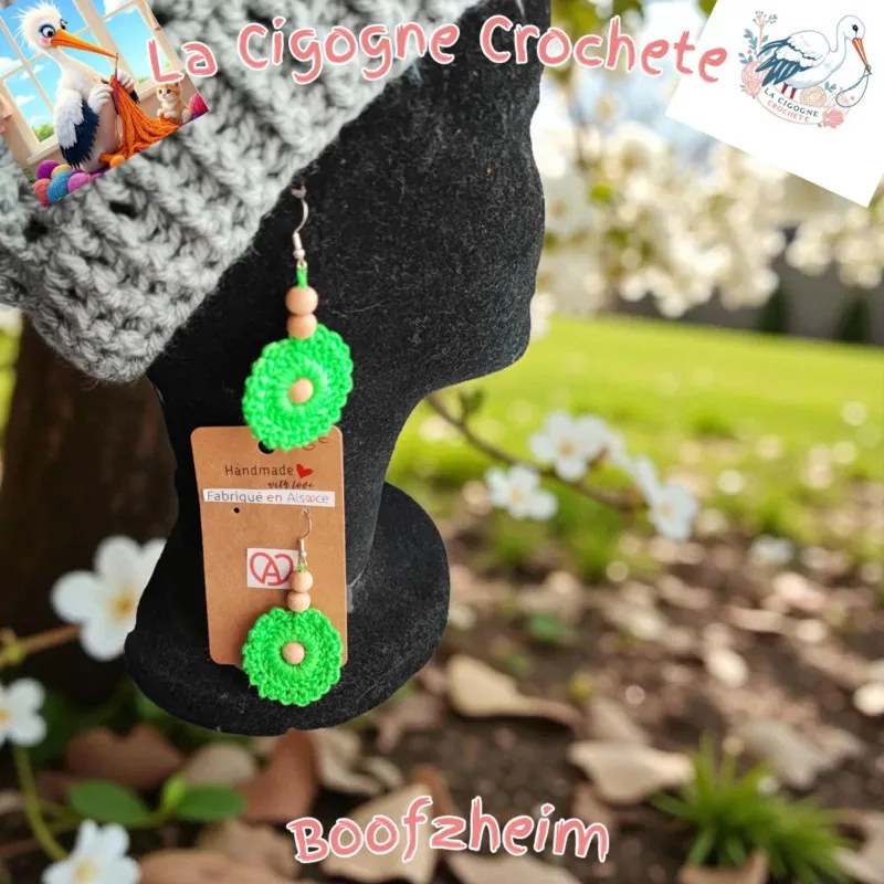 Boucle d’oreille crochet fait main modèle 3