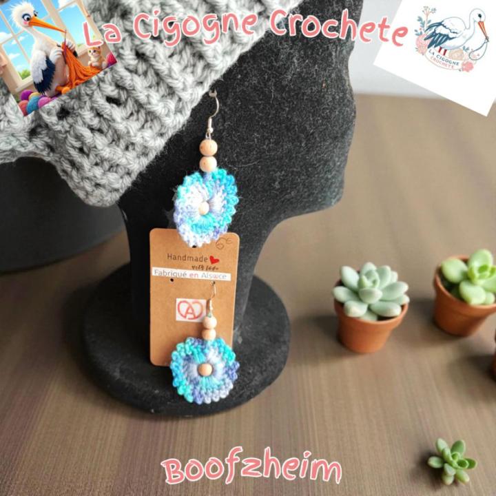 Boucle d’oreille crochet fait main modèle 4