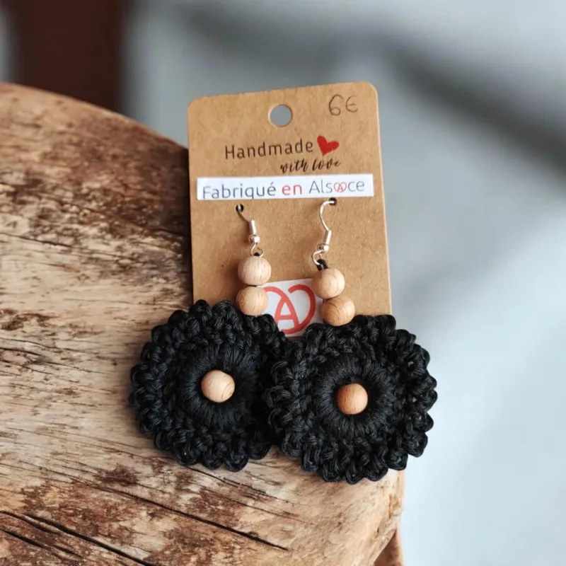 Boucle d’oreille crochet fait main modèle 5