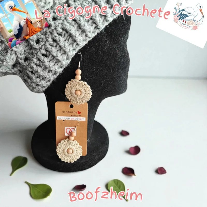 Boucle d’oreille crochet fait main modèle 6