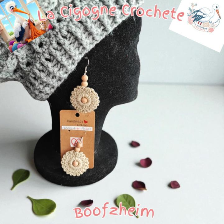 Boucle d’oreille crochet fait main modèle 6