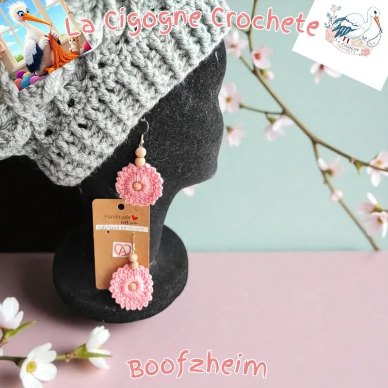 Boucle d’oreille crochet fait main modèle 7