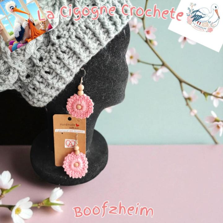 Boucle d’oreille crochet fait main modèle 7