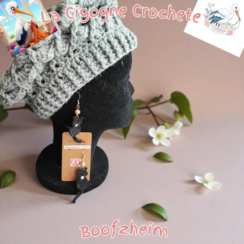 Boucle d’oreille crochet fait main modèle 8