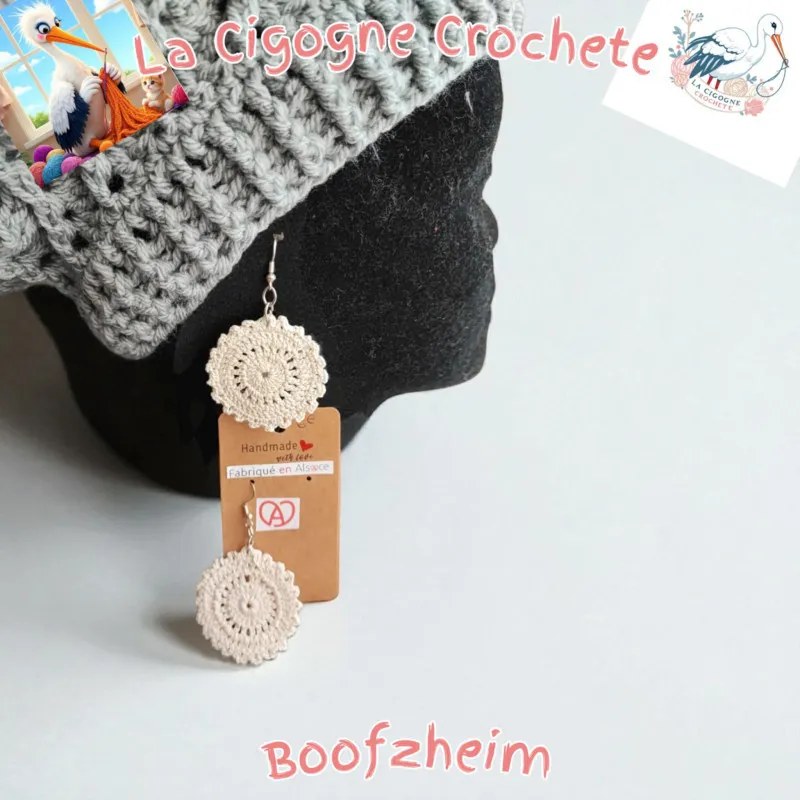 Boucle d’oreille crochet fait main modèle 10