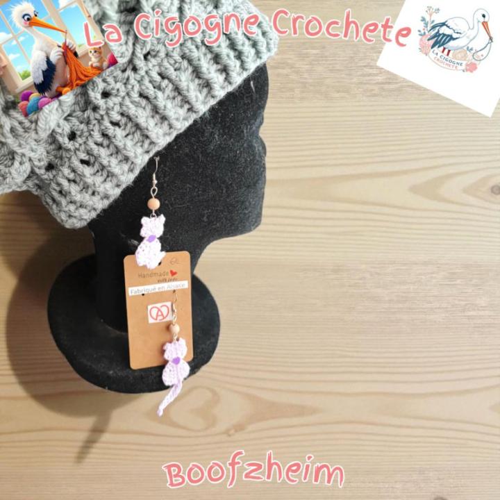 Boucle d’oreille crochet fait main modèle 11
