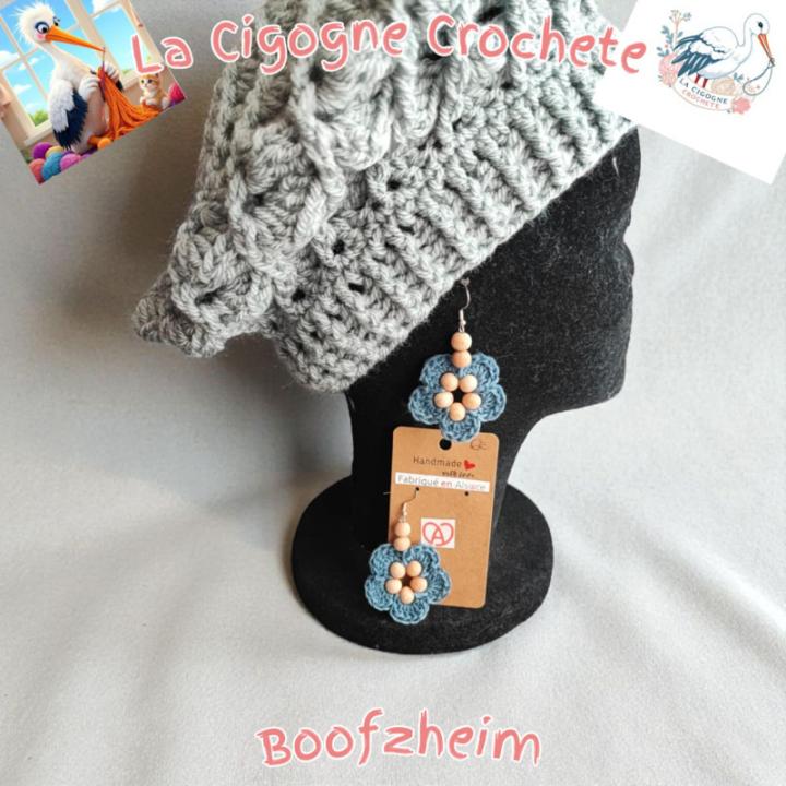 Boucle d’oreille crochet fait main modèle 13
