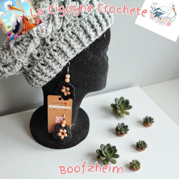 Boucle d’oreille crochet fait main modèle 15