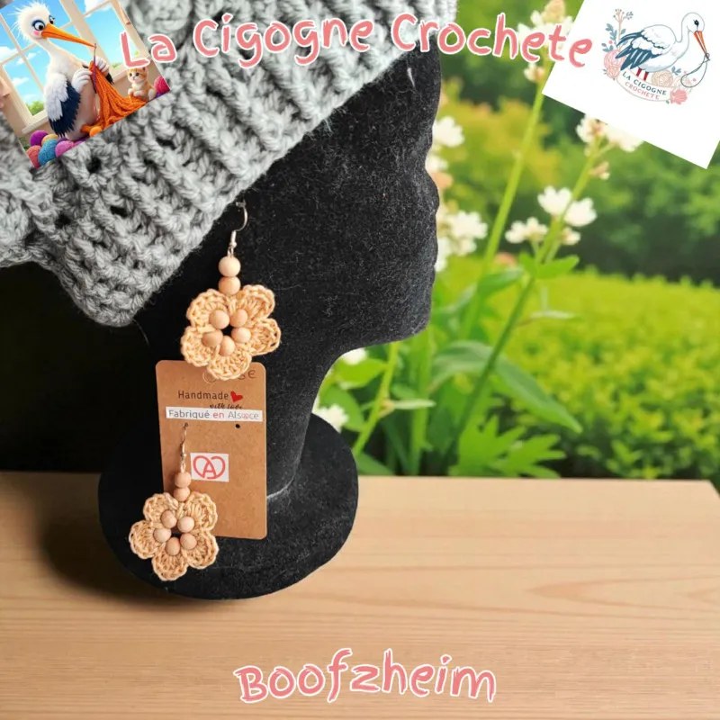 Boucle d’oreille crochet fait main modèle 16