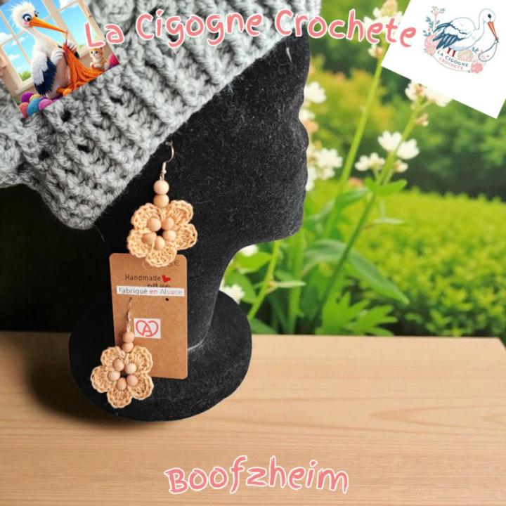 Boucle d’oreille crochet fait main modèle 16