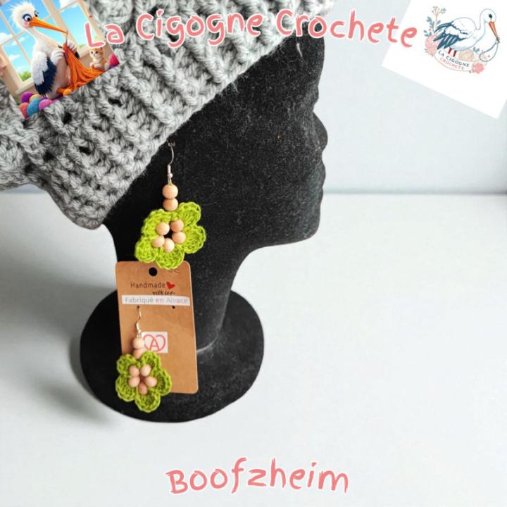 Boucle d’oreille crochet fait main modèle 17