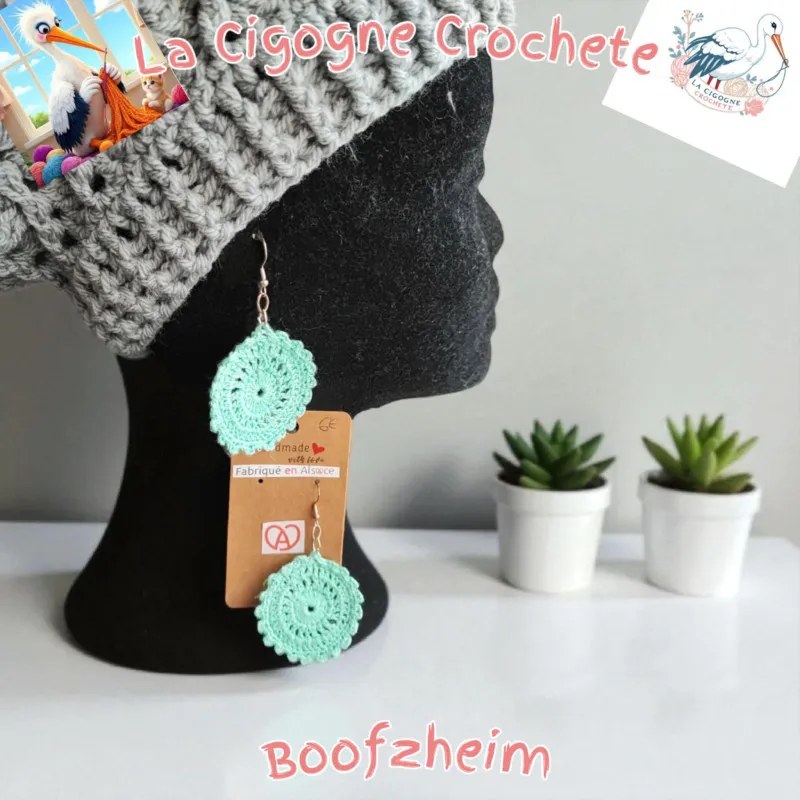 Boucle d’oreille crochet fait main modèle 18