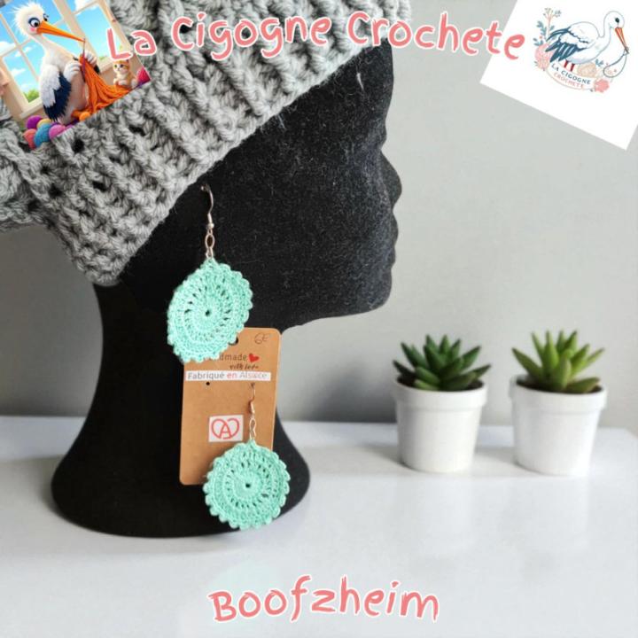 Boucle d’oreille crochet fait main modèle 18