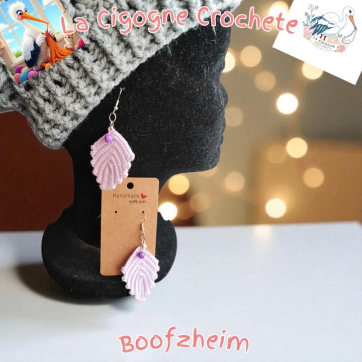 Boucle d’oreille crochet fait main modèle 23