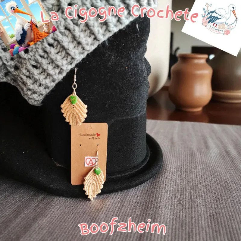 Boucle d’oreille crochet fait main modèle 24