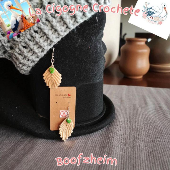 Boucle d’oreille crochet fait main modèle 24