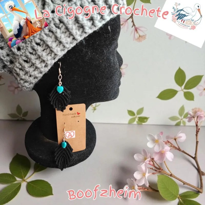Boucle d’oreille crochet fait main modèle 27