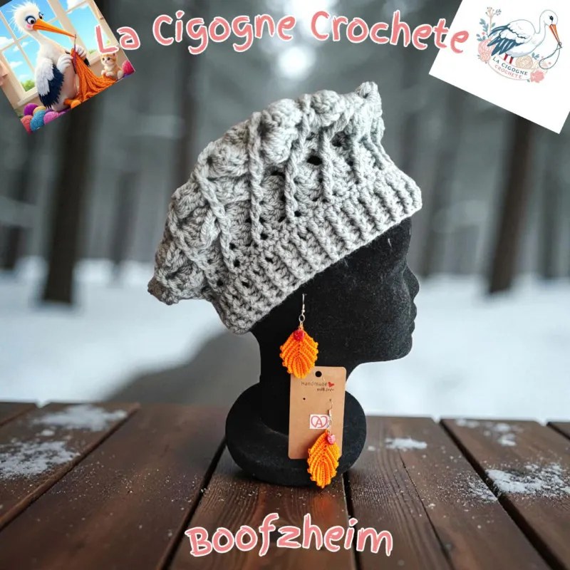 Boucle d’oreille crochet fait main modèle 29