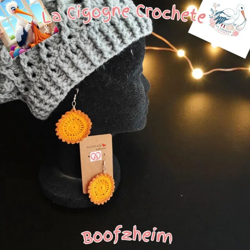Boucle d’oreille crochet fait main modèle 31
